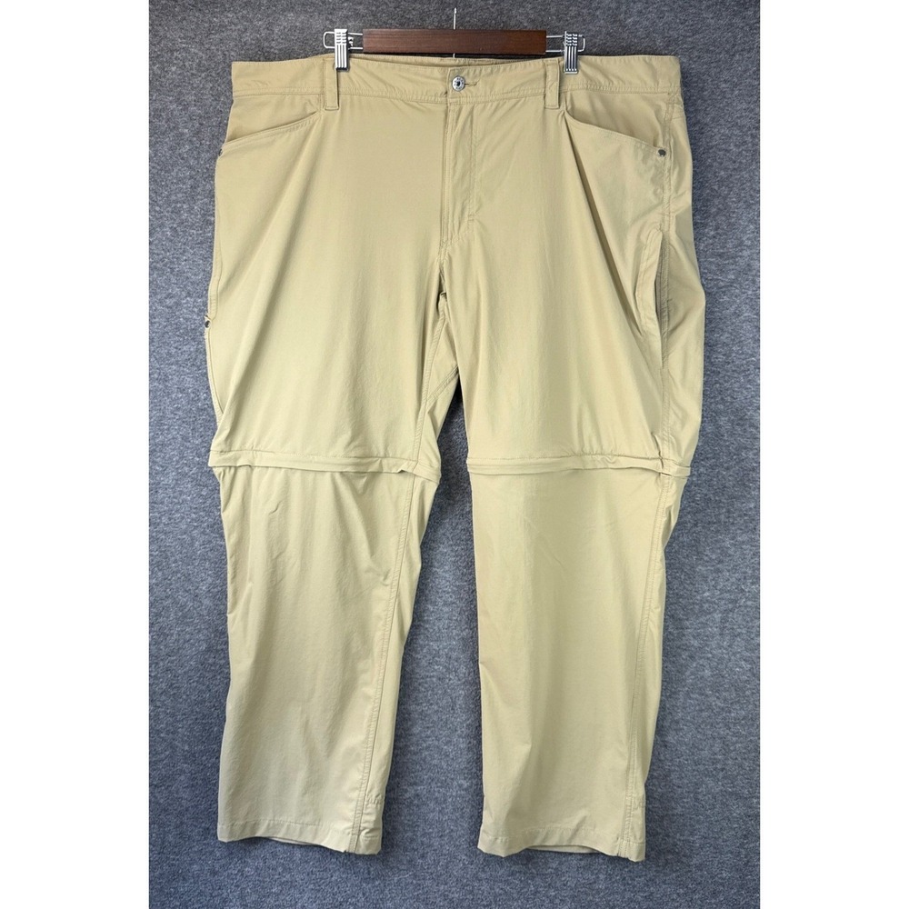 LL Bean Convertible Hiking Pants Mens 44 Khaki Lighweight No Fly Zone‎ Stretch